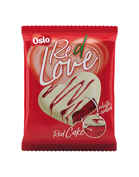 Cake Red Love cœur fraise chocolat - 50g X 144 unités