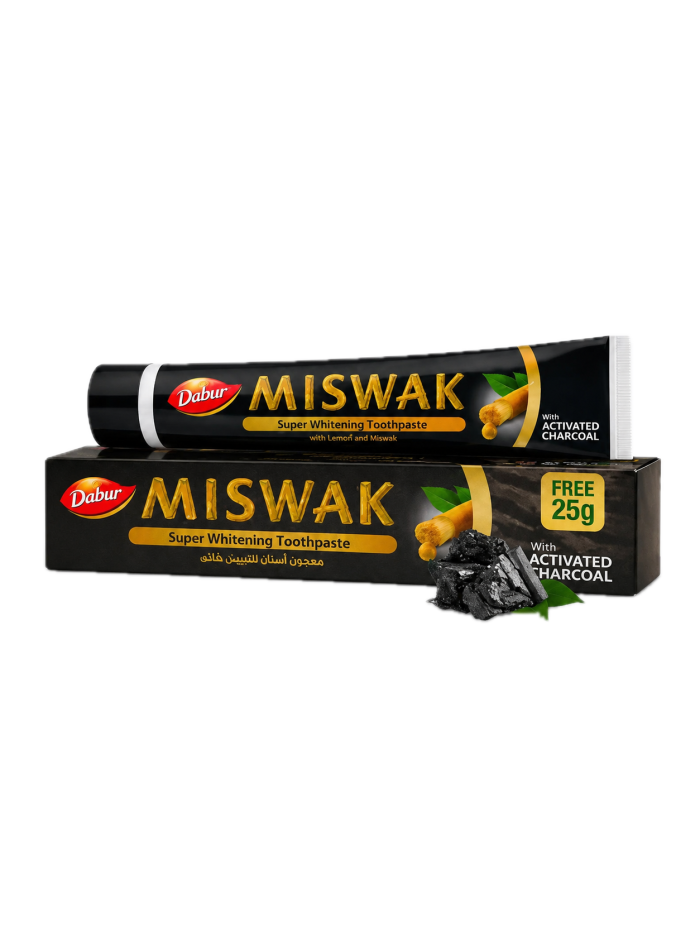 Dentifrice Miswak Dabur Charbon Actif- 75gX6