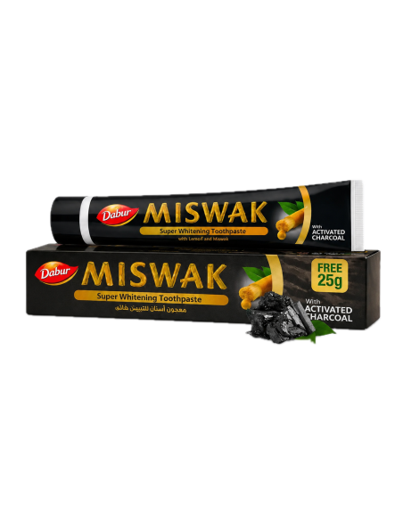 Dentifrice Miswak Dabur Charbon Actif- 75gX6